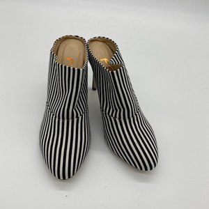 NIB FSJ Black and White Stripe Mule heels